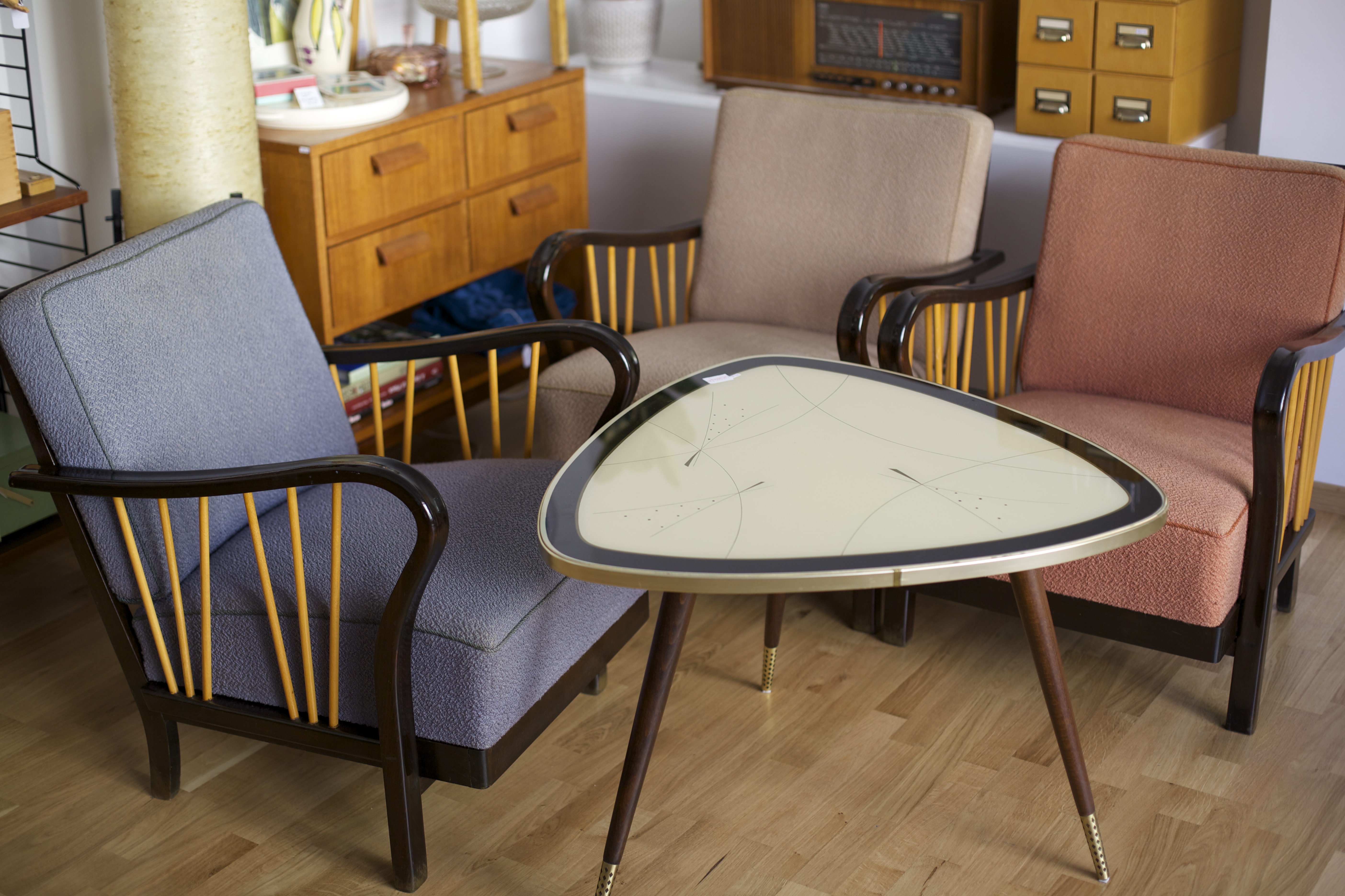 Cocktailsessel 50erJahre mit Tisch raumwunder vintage